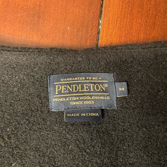 Vintage Pendleton wool black white plaid blazer jacket M - Picture 5 of 8